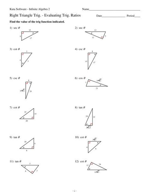 web view worksheet finding trig ratios answer key pdf from sc math 3020 at york university answer. . Trigonometric ratios worksheet answers kuta software